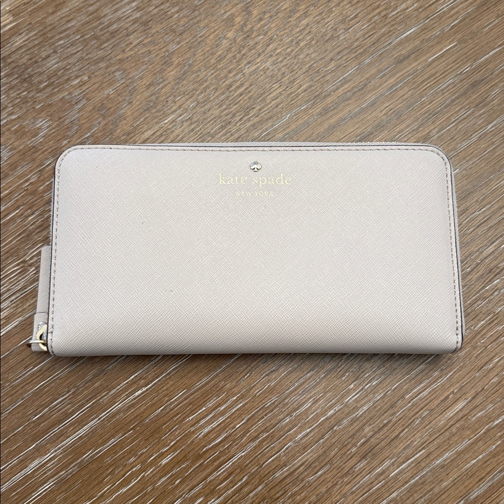 Kate Spade Taupe Zip Wallet